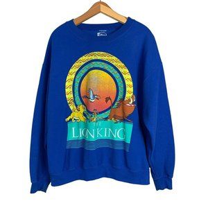 DISNEY THE LION KING‎ SWEATER SWEATSHIRT BLUE OVERSIZED LARGE